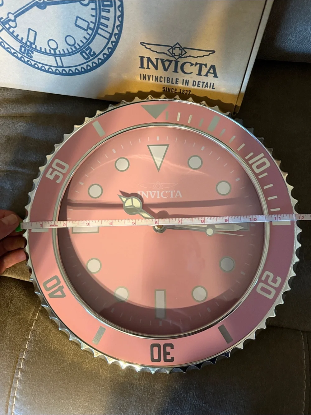 Invicta Pink Diver-Style Wall Clock with Bold Markers (plastic/battery operated)